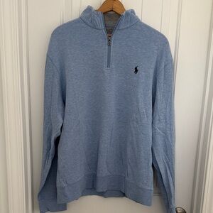 Polo by Ralph Lauren Men's Light Blue Zip-Up Sweater